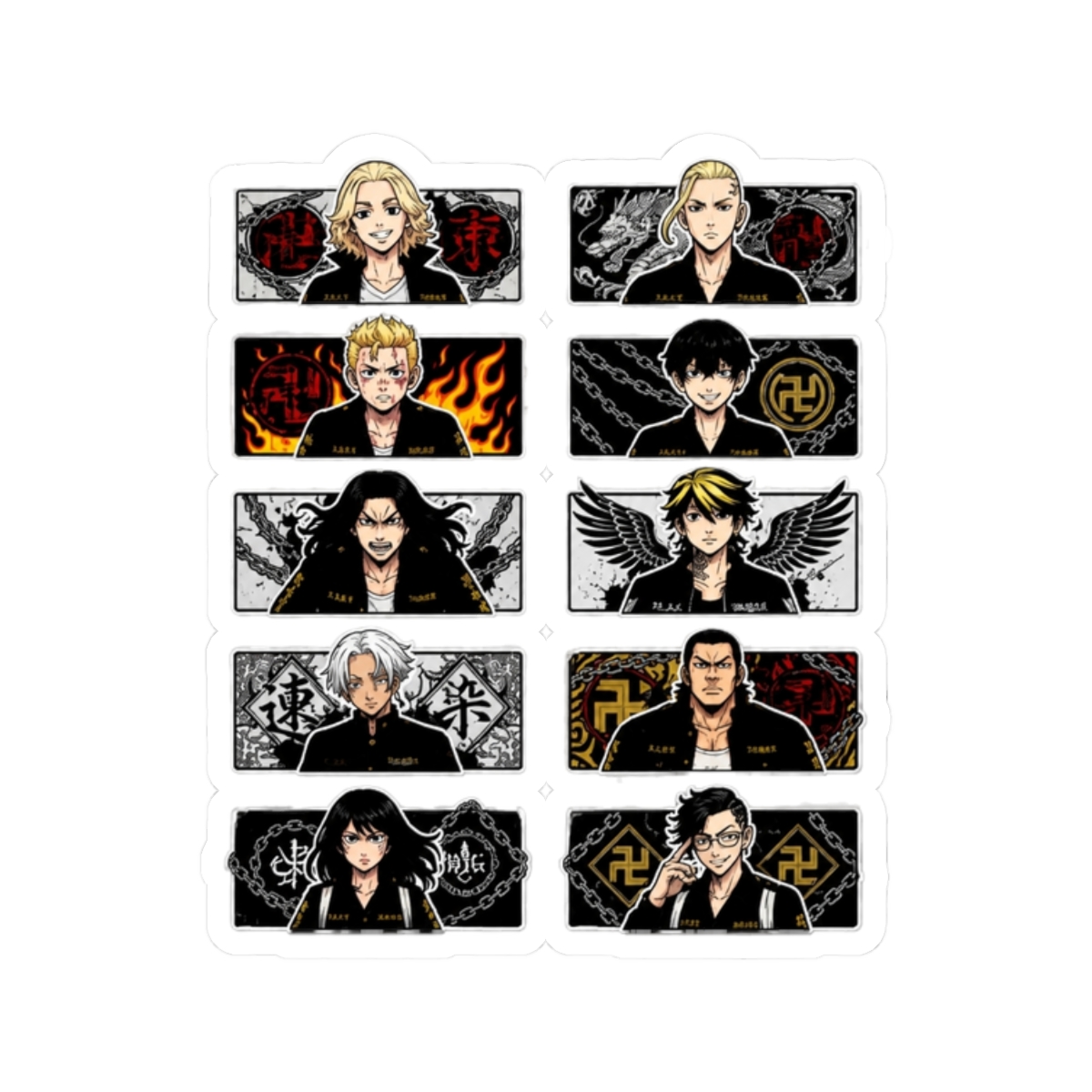 Tokyo Revengers Biker Insignias Sticker - alternate angle 3, merchandise
