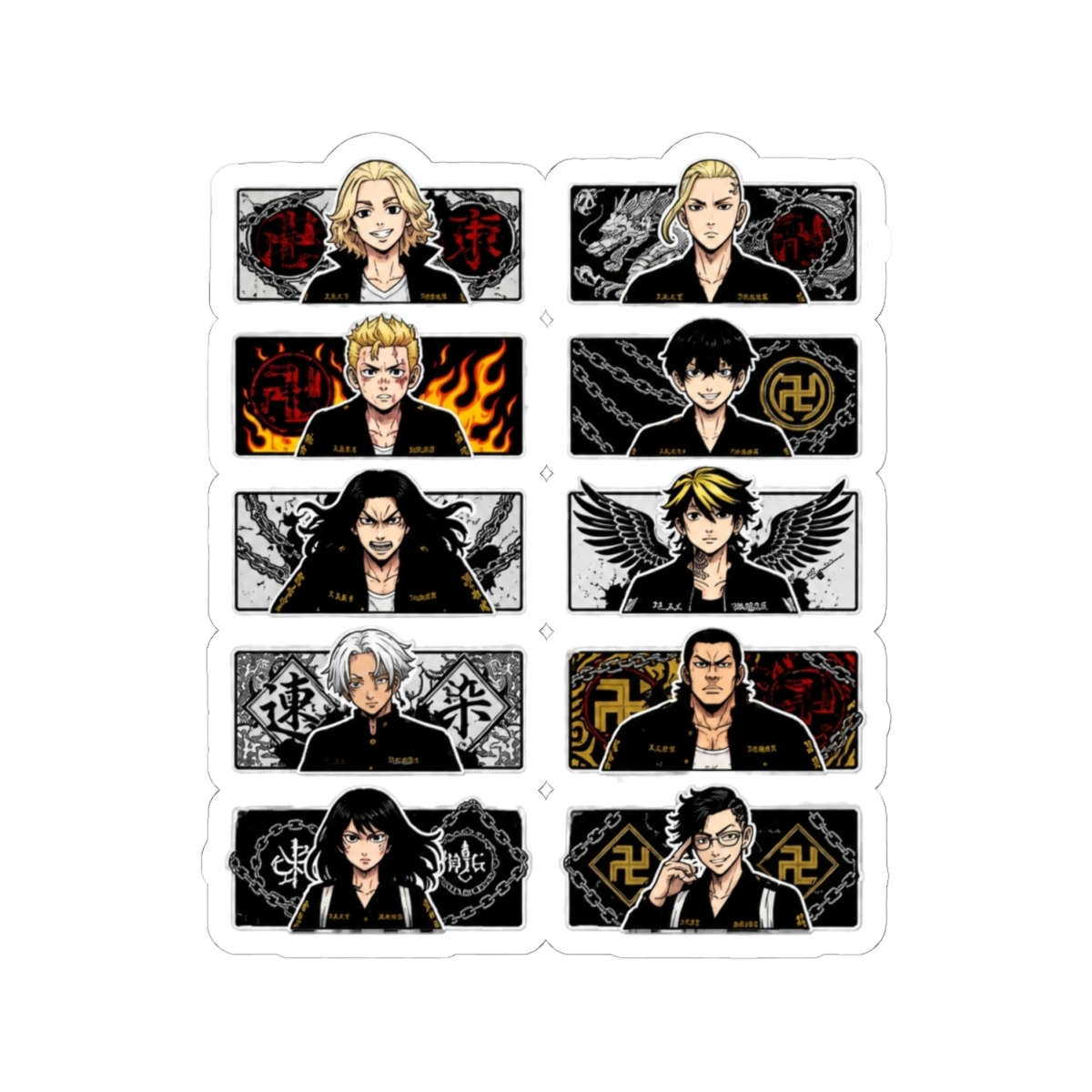 Tokyo Revengers Biker Insignias Sticker - alternate angle 1, merchandise