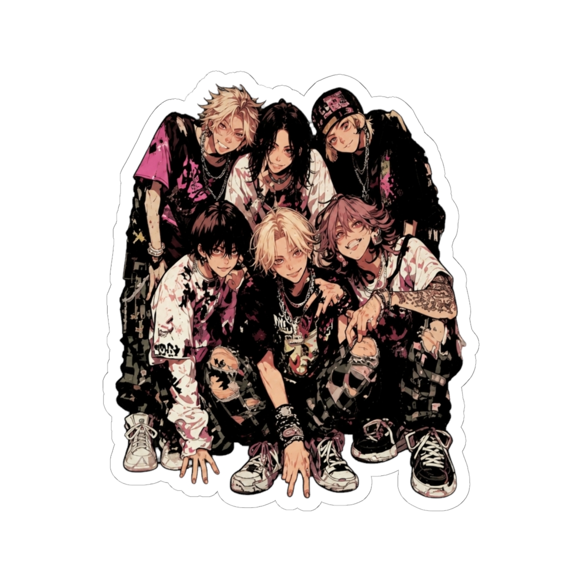 Tokyo Revengers Gang Group Pose Sticker