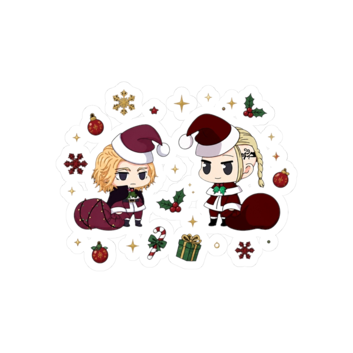 Tokyo Duo Inspired Christmas - Draken & Mikey as Cool Urban Santas | Tokyo Revengers - alternate angle 3, merchandise