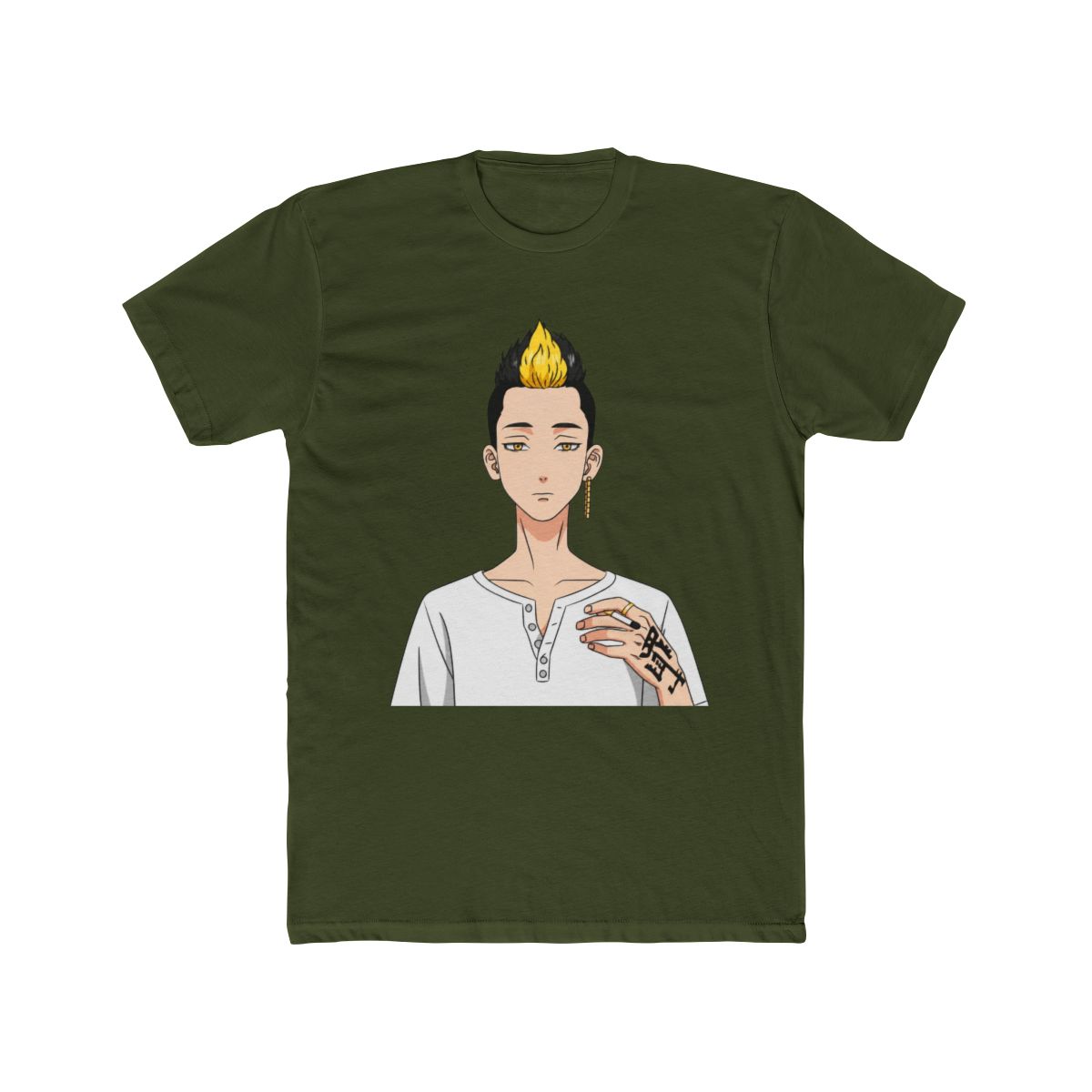 Hanma Tokyo Revengers Yellow Flame Look T Shirt - alternate angle 4, merchandise