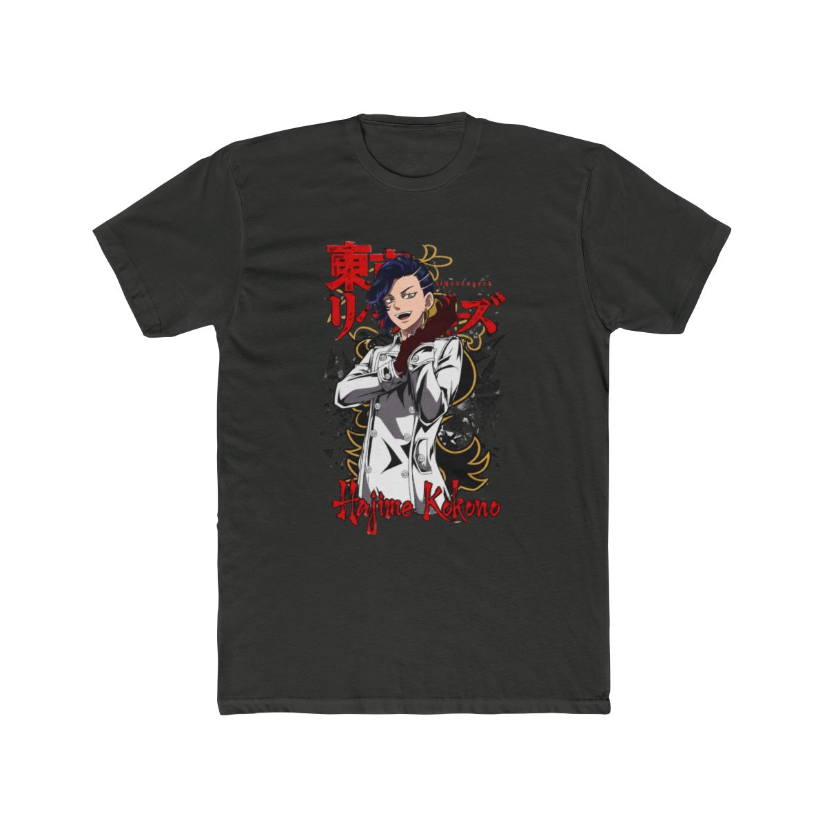 Hajime Kokonoi White Uniform Smiling Art T Shirt | Tokyo Revengers - alternate angle 5, merchandise