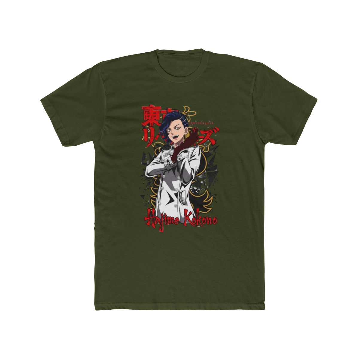 Hajime Kokonoi White Uniform Smiling Art T Shirt | Tokyo Revengers - alternate angle 4, merchandise