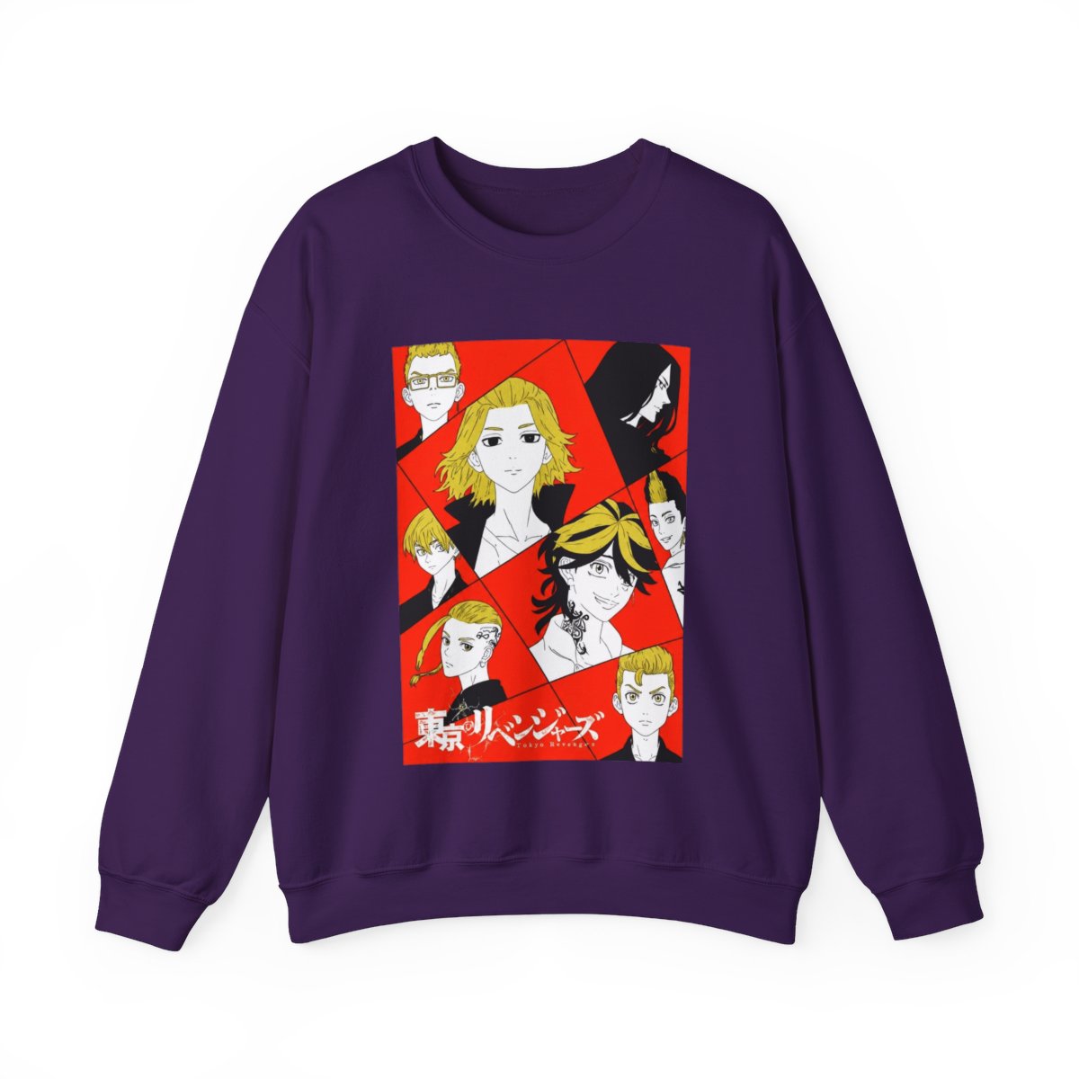 Tokyo Revengers - Red Panel Character Crewneck T-Shirts - alternate angle 4, merchandise